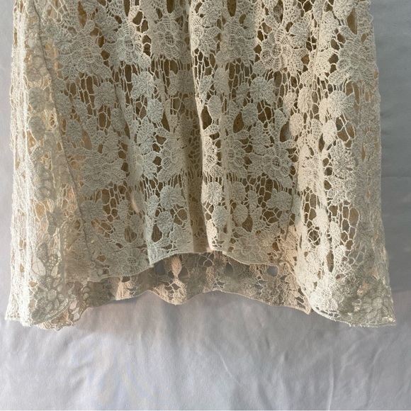 Solitaire Ravi Khosla Boho Chic Woodstock 60s crochet Beige Tank size M(32) - Picture 4 of 7